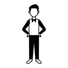 smiling man in casual clothes standing vector illustration