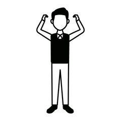 smiling man in casual clothes standing vector illustration