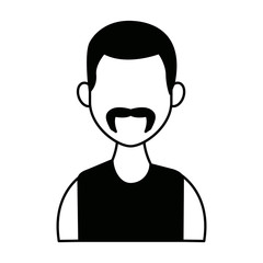 portrait of a young man character on white background vector illustration