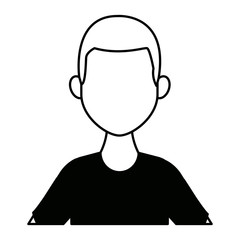 portrait of a young man character on white background vector illustration