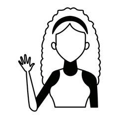 portrait young woman avatar female character vector illustration