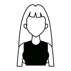 portrait young woman avatar female character vector illustration