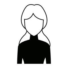 portrait young woman avatar female character vector illustration