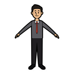 smiling man in casual clothes standing vector illustration