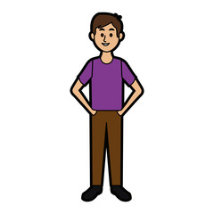 smiling man in casual clothes standing vector illustration