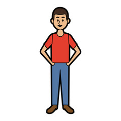 smiling man in casual clothes standing vector illustration