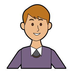 portrait of a young man character on white background vector illustration