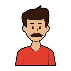 portrait of a young man character on white background vector illustration