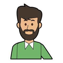 portrait of a young man character on white background vector illustration