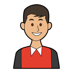 portrait of a young man character on white background vector illustration