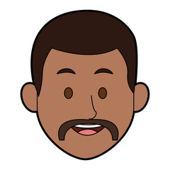 Obraz premium man character face avatar male on white background vector illustration