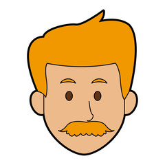 man character face avatar male on white background vector illustration