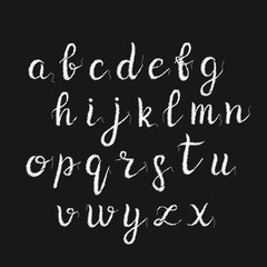 Vector realistic embroidery lettering alphabet for decoration and covering. Isolated letters in stitch and fabric design.