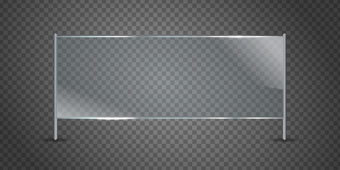 Vector isolated realistic glass billboard on the transparent background for decoration and covering.