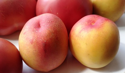 Fruit, yellow, red, juicy, fresh, food, summer, summer dessert, dessert, sweet, tasty, useful, peach, nectarine, plum