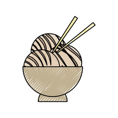 Japanese food with chopsticks