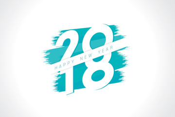 Happy New Year 2018 text design for greeting card.