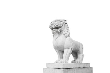 Fototapeta na wymiar The Stone Lion - A Symbol of Power - China culture (with PATH)