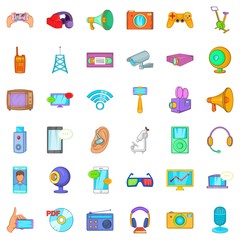 Good gadget icons set, cartoon style