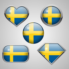 sweden flag icon theme. vector illustration