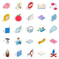 Sciential icons set, isometric style