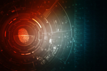 Fingerprint Scanning Technology Concept 2d Illustration