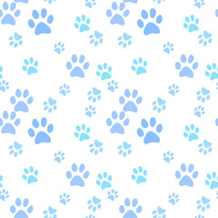 Vector seamless pattern with cat footprints. Can be used for wallpaper, web page background, surface textures.