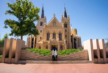 Facade of St Mary's Cathedral at Victoria Avenue, Perth - obrazy, fototapety, plakaty