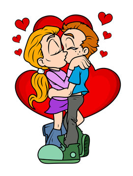 Kissing Couple - Valentine Graphic