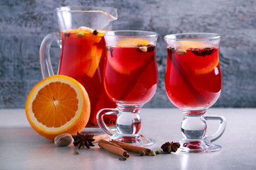 Christmas mulled wine or gluhwein