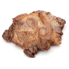 Cooked fried pork meat isolated on white background cutout