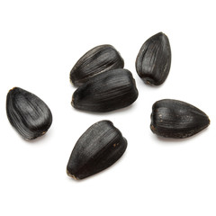 Sunflower seeds  isolated on white background close up