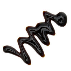 Obraz premium Balsamic vinegar cream isolated on white background. Italian salad dressing, sauce.