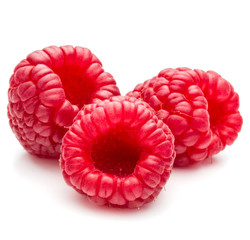 ripe raspberries isolated on white background close up