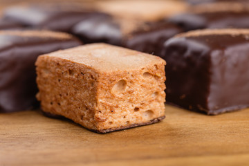 Chocolate souffle candy bird's milk