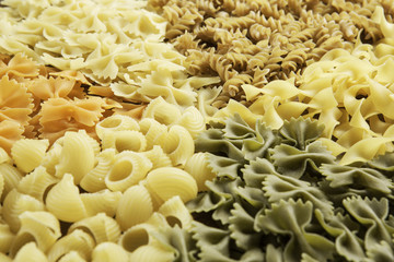 Close of uncooked macaroni