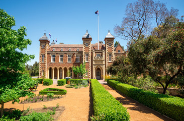 Government House and landscaped garden in Perth City center