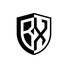 Initial two letter logo shield vector black