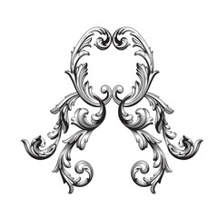 Vector baroque of vintage elements for design. 