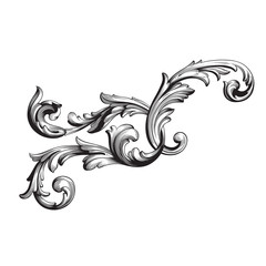 Fototapeta premium Vector baroque of vintage elements for design. 
