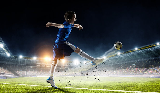 Little soccer champion. Mixed media © Sergey Nivens