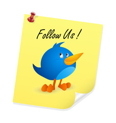 Cartoon Bird - Social Network sticky note