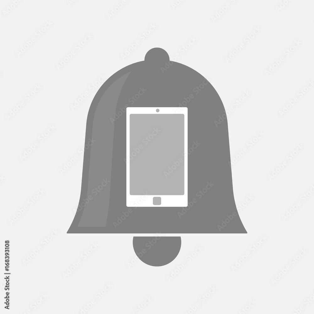 Canvas Prints Isolated bell with a smart phone