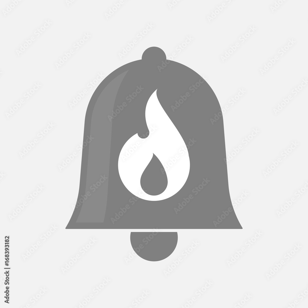 Sticker isolated bell with a flame