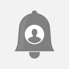 Isolated bell with a male avatar