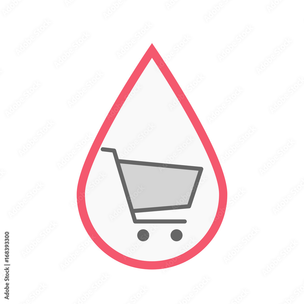 Poster isolated blood drop with a shopping cart