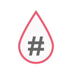 Isolated blood drop with a hash tag