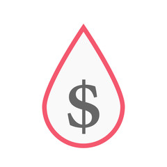 Isolated blood drop with a dollar sign