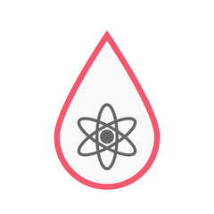 Isolated blood drop with an atom