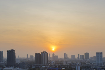 Fototapeta na wymiar Morning time, rush hour of Bangkok Thailand